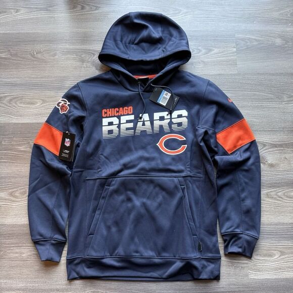 Chicago Bears Hoodie Mens Medium Nike Pullover Sweatshirt On Field NFL 100th NWT - Picture 2 of 11